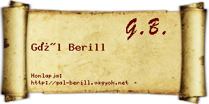 Gál Berill névjegykártya